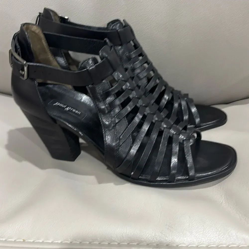 PAUL GREEN. CHRISTY. BLACK LEATHER - Picture 1 of 4